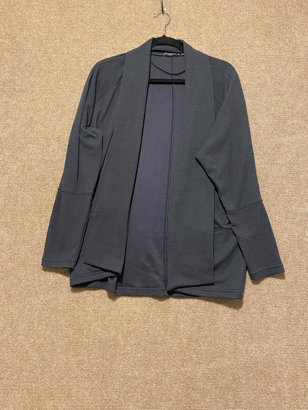 prAna Charcoal Gray Sunrise Wrap Open-Front Cardigan Jacket. Size M